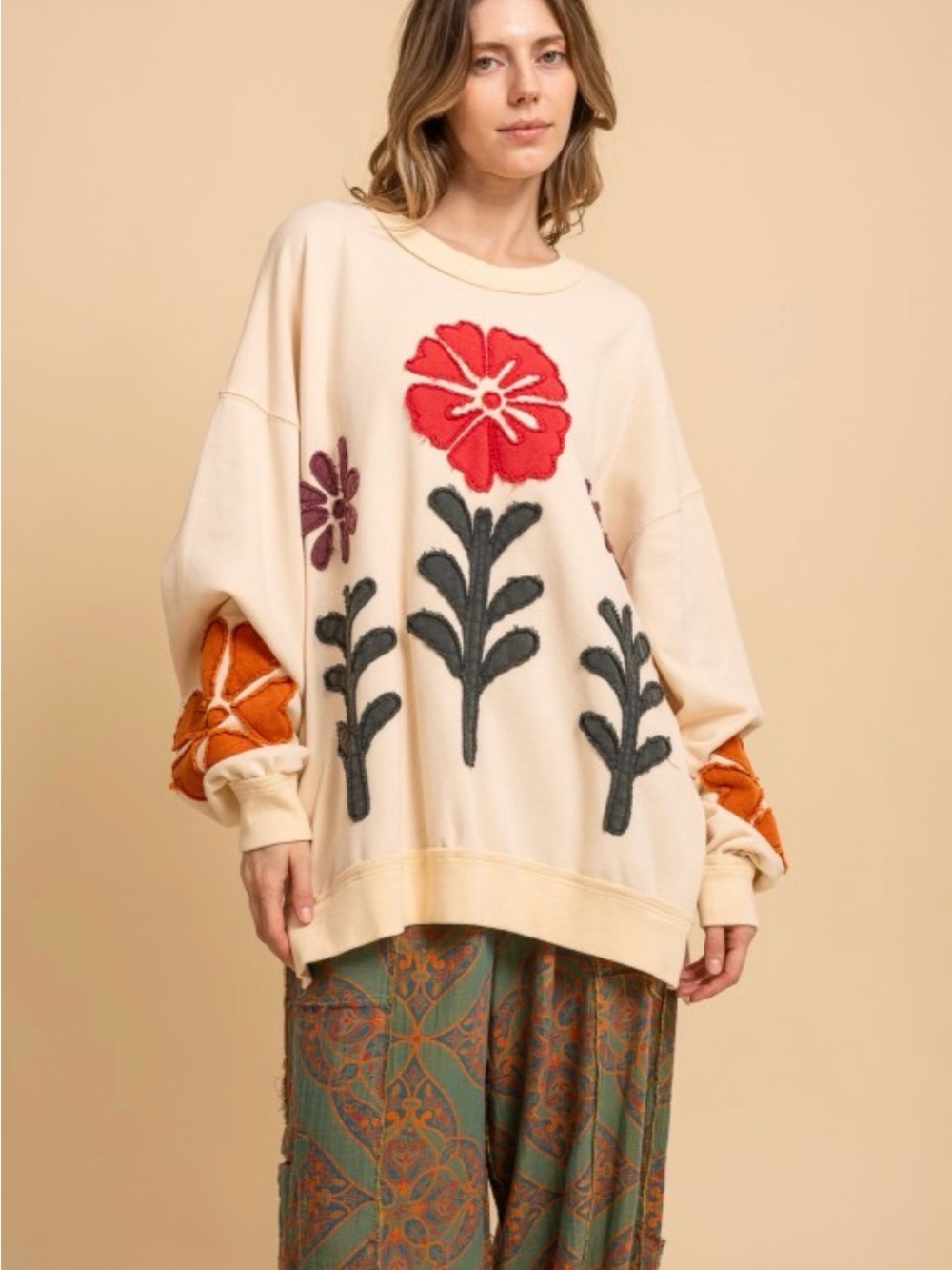 Oversized Embroidered Sweatshirt